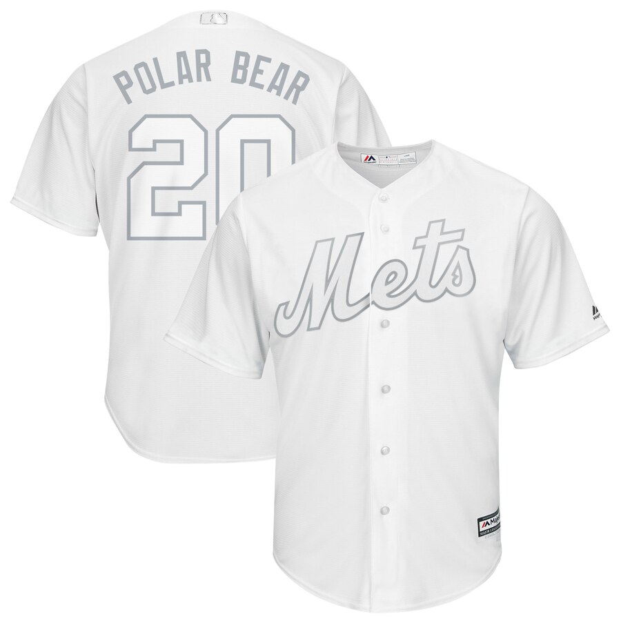 Men New York Mets #20 Polar bear white MLB Jerseys->miami heat->NBA Jersey